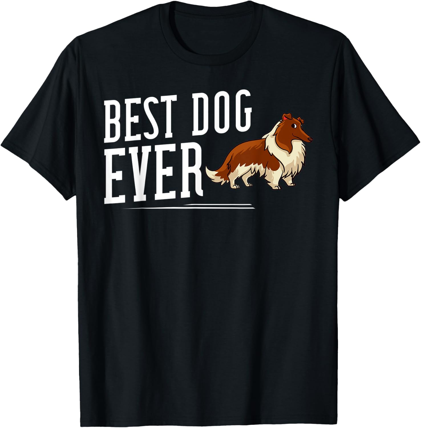 Rough Collie Dog Puppies Owner Lover Men Women Kids T-Shirt - T-Shirt | Black