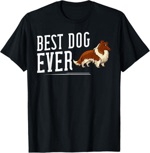 Rough Collie Dog Puppies Owner Lover Men Women Kids T-Shirt - T-Shirt | Black