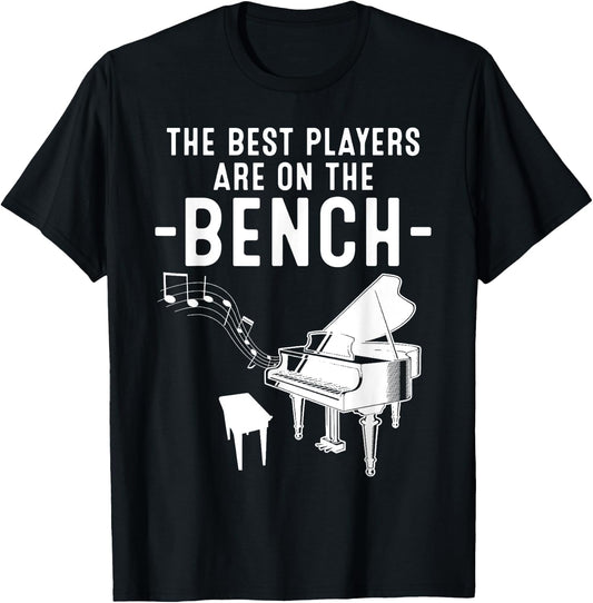 Funny Piano Player Gift Cute Bench Pianist T-Shirt - T-Shirt | Black