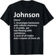 Custom Men Name Meaning Boy Christmas Father's Day Johnson Definition Personalized Name Funny Birthday Gift T-Shirt - T-Shirt | Black