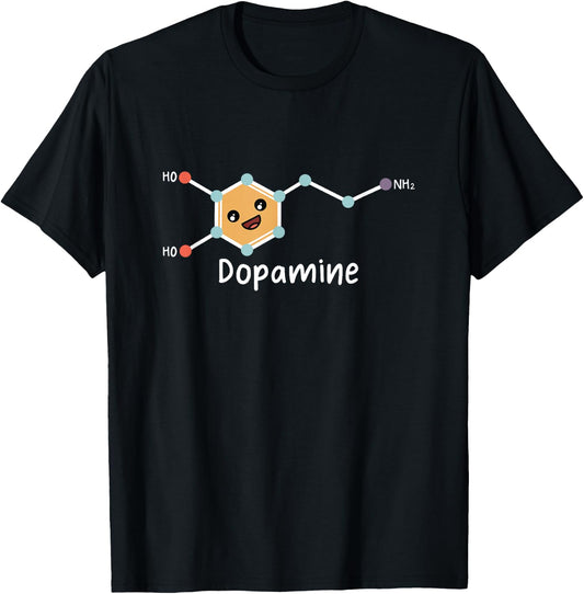 Funny ADHD Cute Dopamine Chemical Structure Neurodiverse T-Shirt - T-Shirt | Black