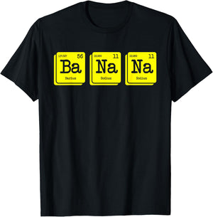Funny Chemistry Yellow Banana Periodic Table Food Lover Gift T-Shirt - T-Shirt | Black