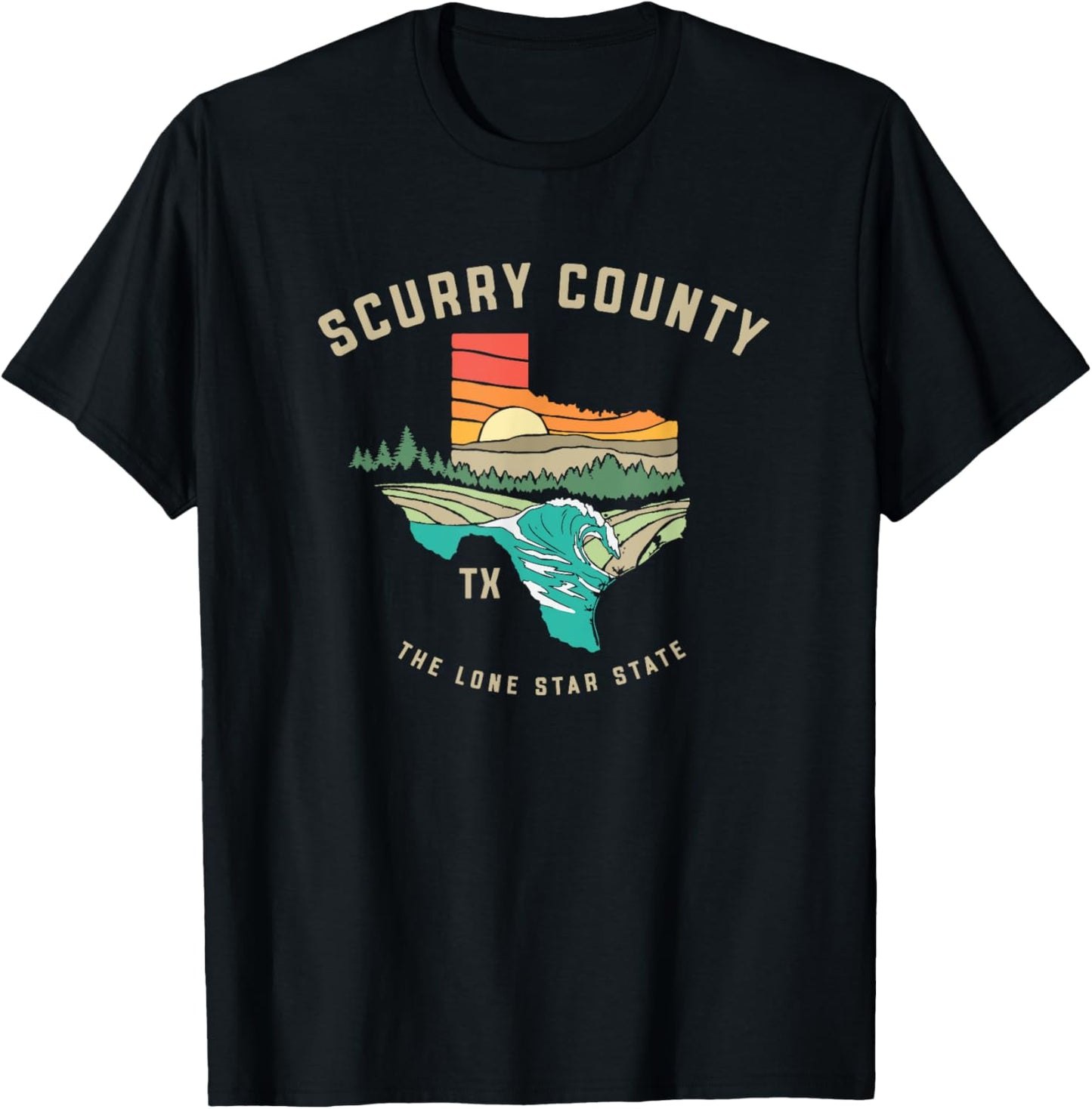 Scurry County Texas Outdoors Vintage Nature Design T-Shirt - T-Shirt | Black