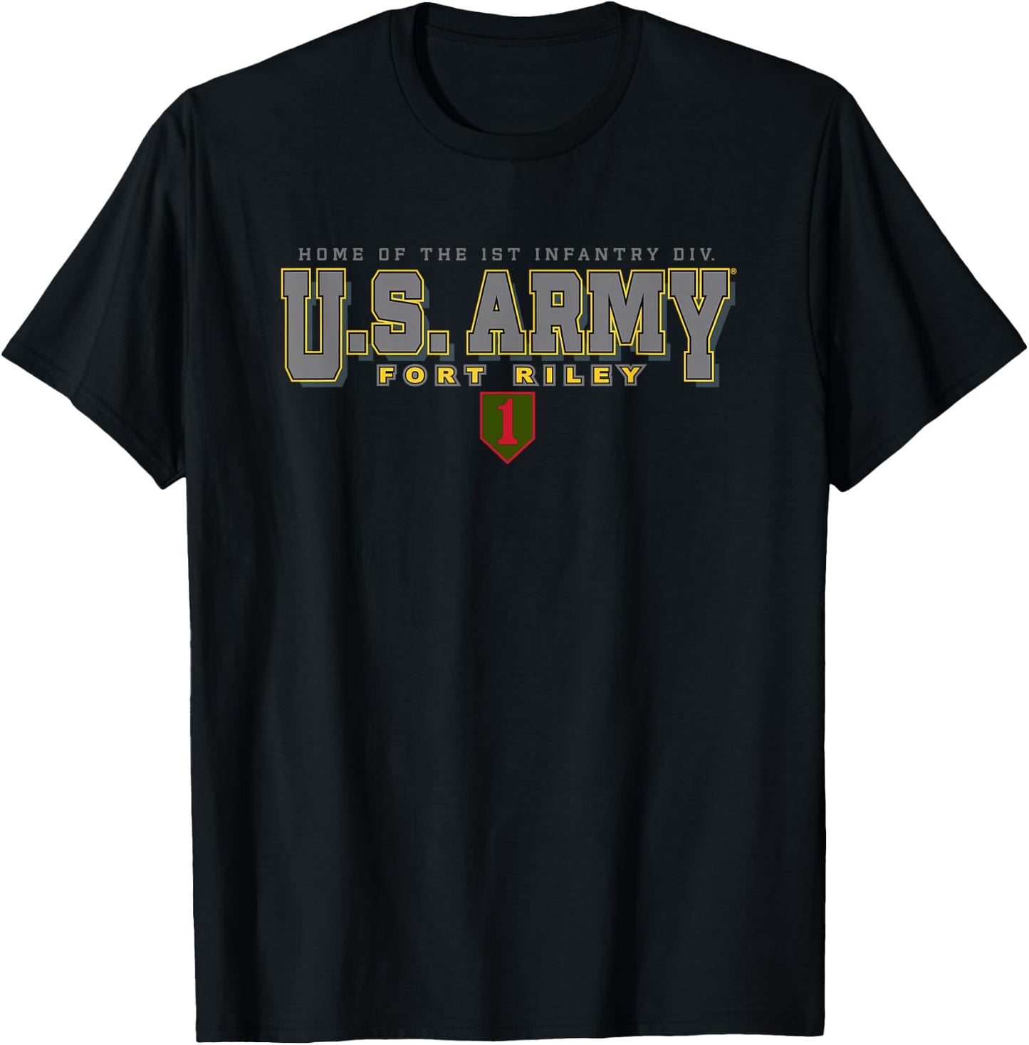 Fort Riley United States Army Military Black T-Shirt - T-Shirt | Black