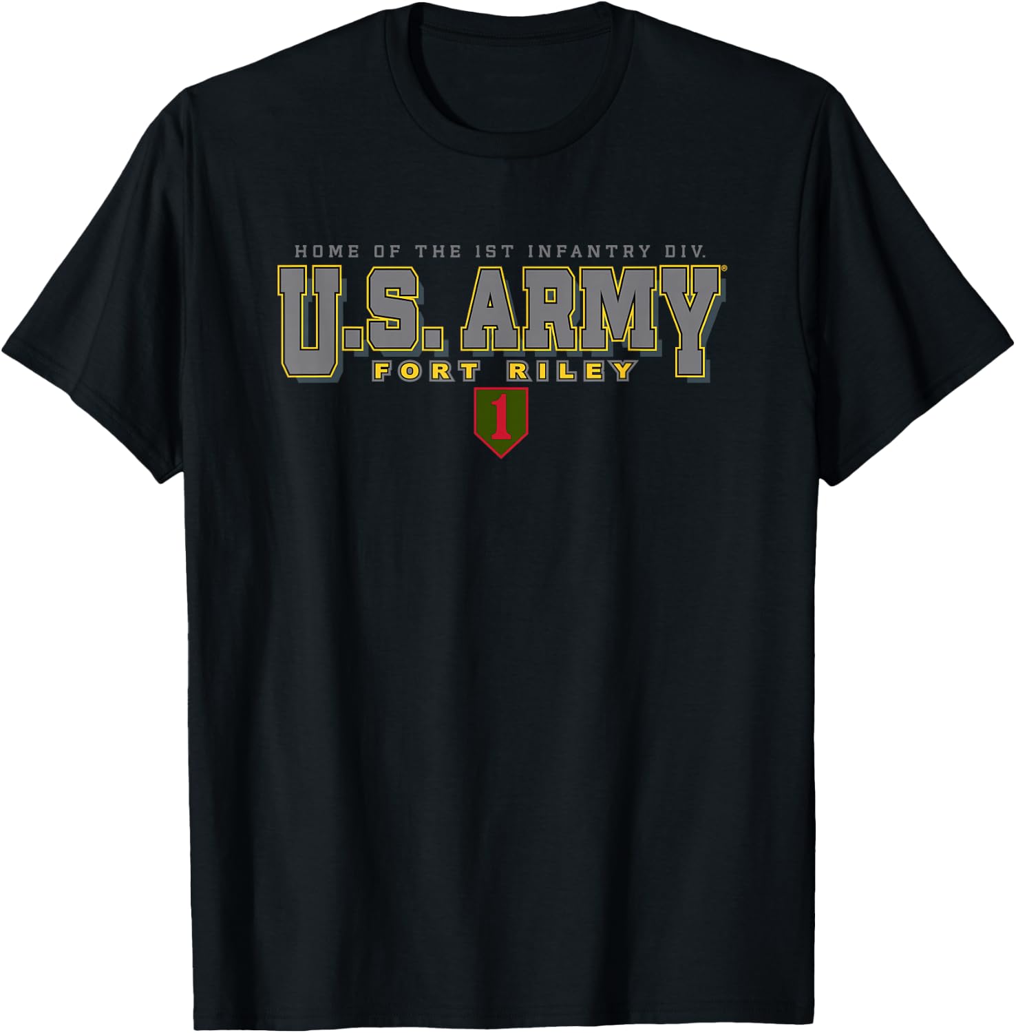 Fort Riley United States Army Military Black T-Shirt - T-Shirt | Black