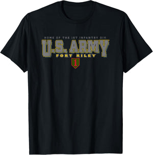 Fort Riley United States Army Military Black T-Shirt - T-Shirt | Black