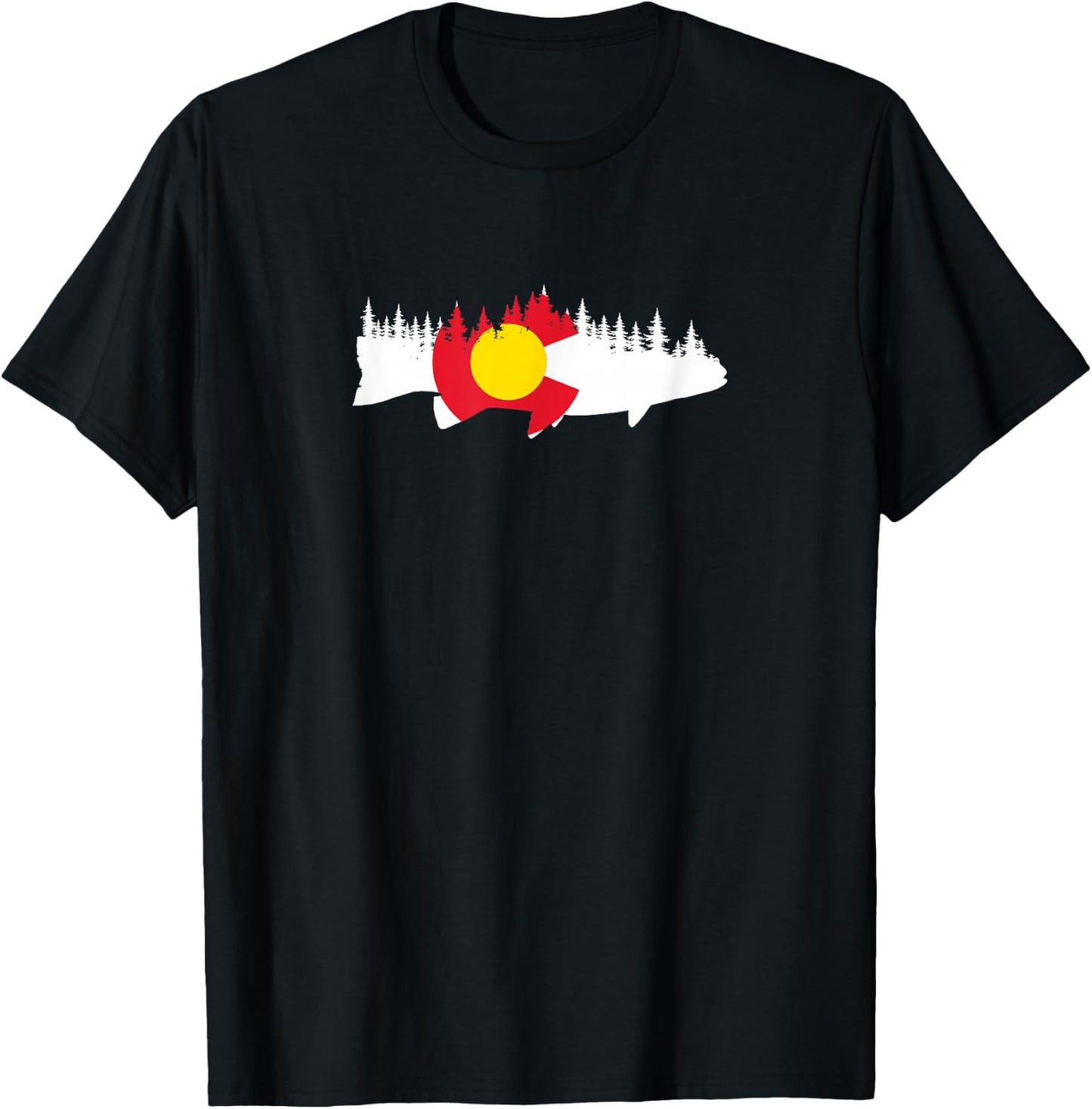 Colorado Fishing Graphic Design T-Shirt - T-Shirt | Black
