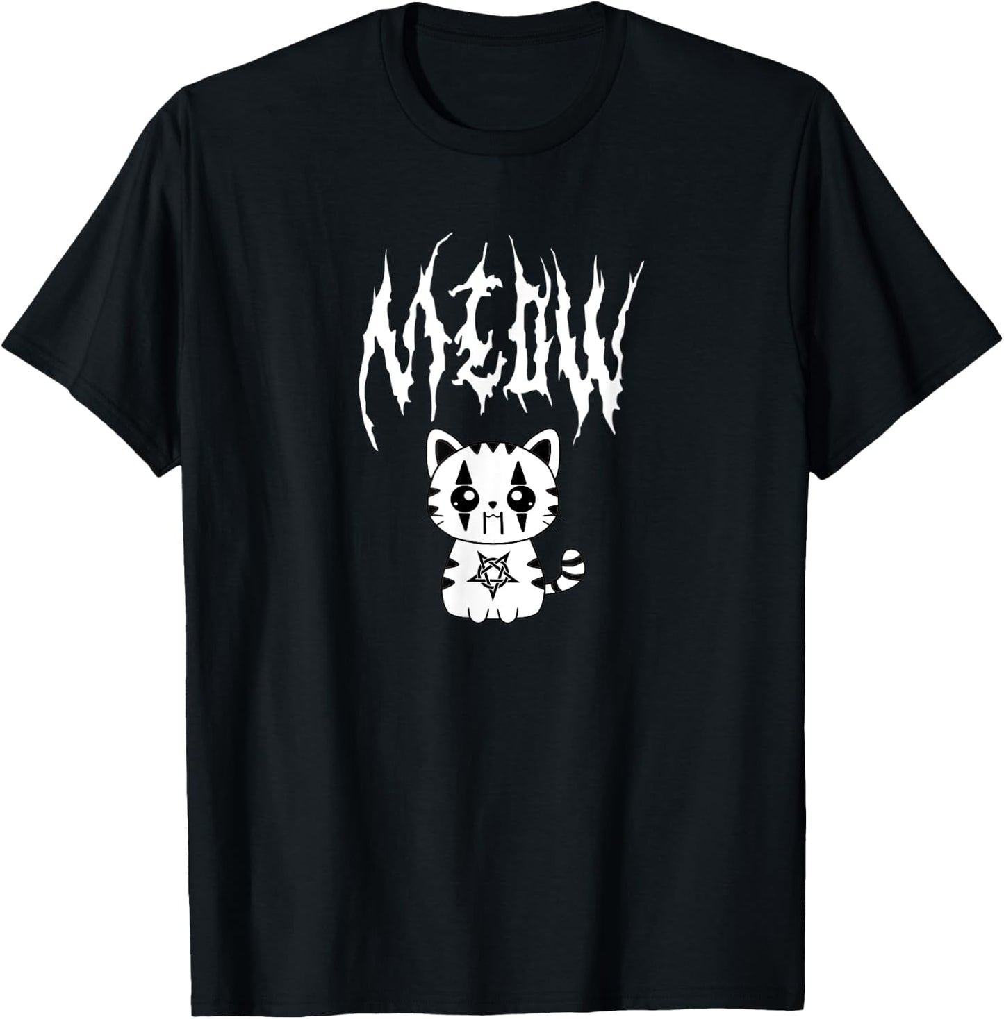 Kawaii Death Metal Meow Cute Anime Black Metal Cat Joke Men Women T-Shirt - T-Shirt | Black