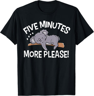 5 Minutes More Sleepy T-Shirt - T-Shirt | Black