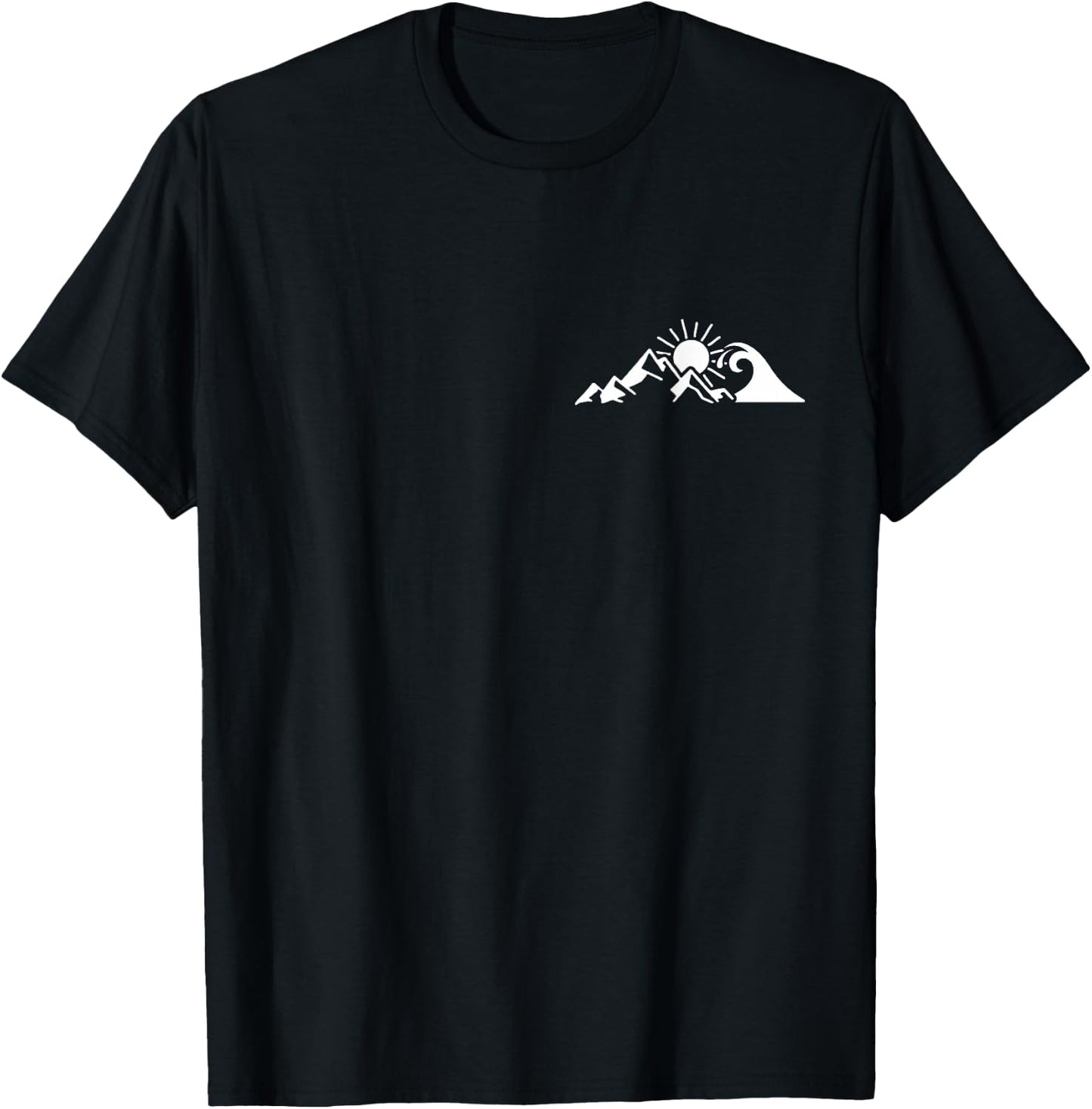 Mountains & Sea Hiking Surfer Climbing Hiker Nature Outdoor T-Shirt - T-Shirt | Black