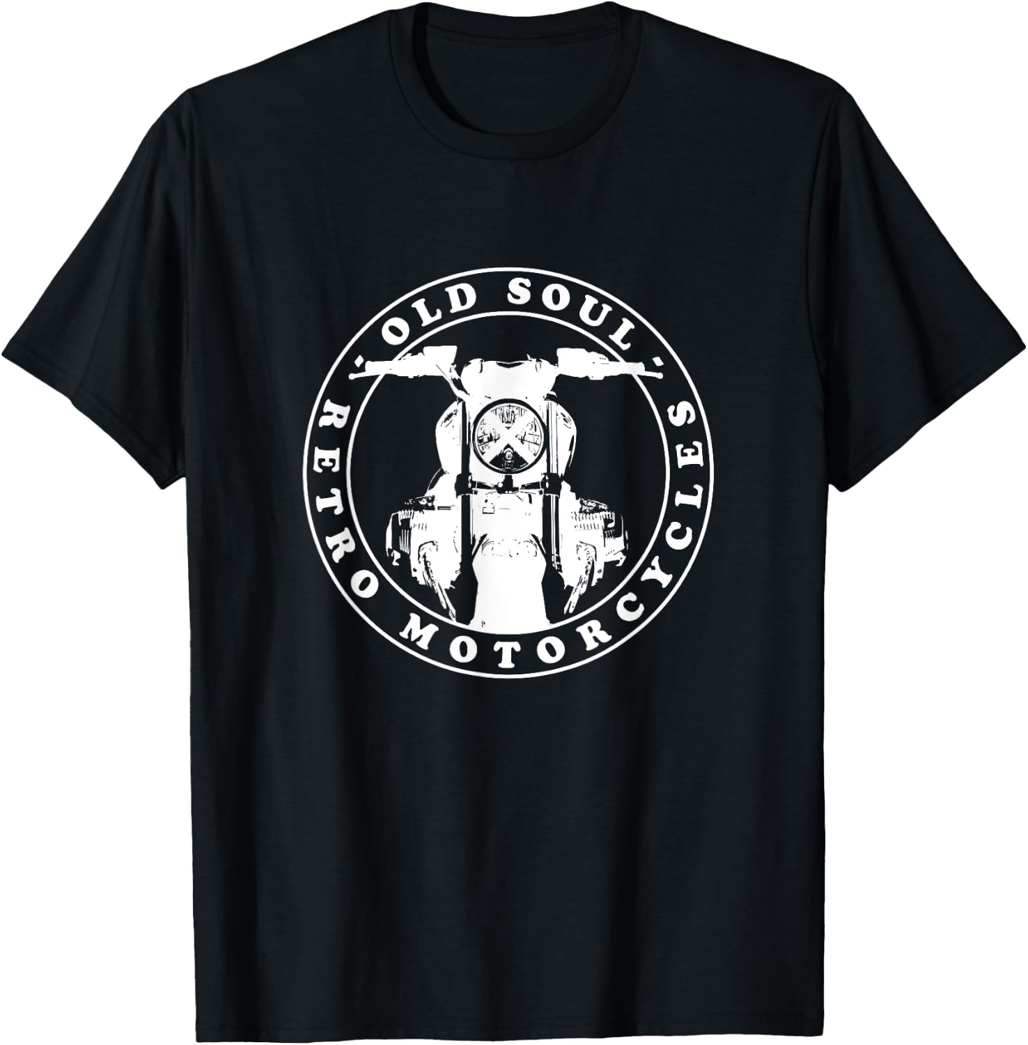 Retro motorcycle - R Ninet Front View with lettering T-Shirt - T-Shirt | Black