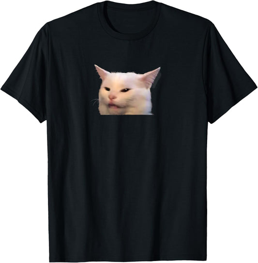 Woman yelling at table dinner cat meme dank T-Shirt - T-Shirt | Black