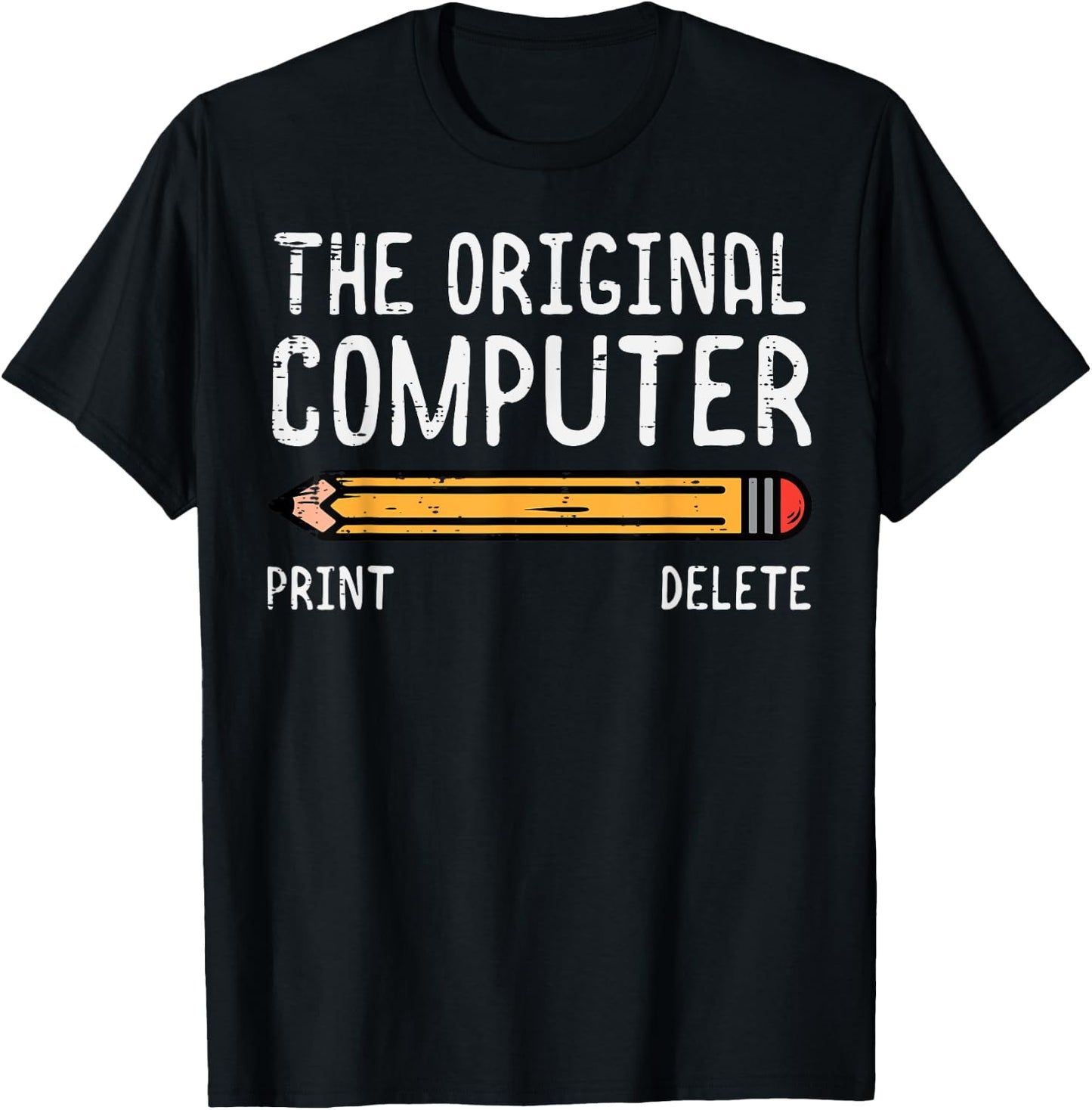 Original Computer Pencil Coder Funny Tech Support Men Women T-Shirt - T-Shirt | Black