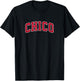 Chico California CA Vintage Sports Design Red Design T-Shirt - T-Shirt | Black