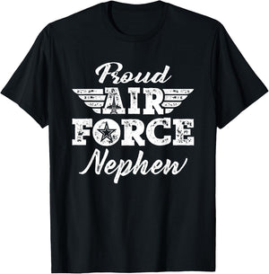 Proud US Air Force Nephew - Pride Military Family Gifts T-Shirt - T-Shirt | Black