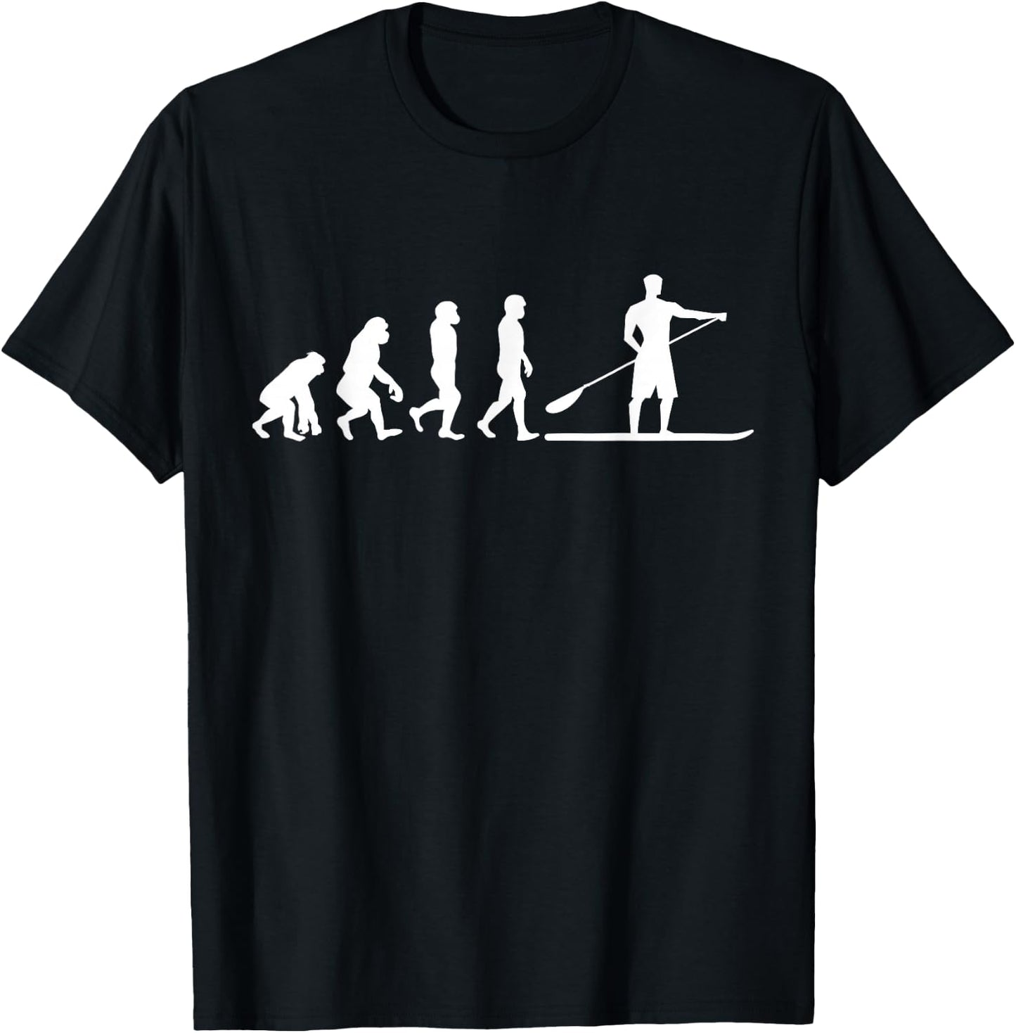 Stand Up Paddleboarder Evolution Gift SUP T-Shirt - T-Shirt | Black
