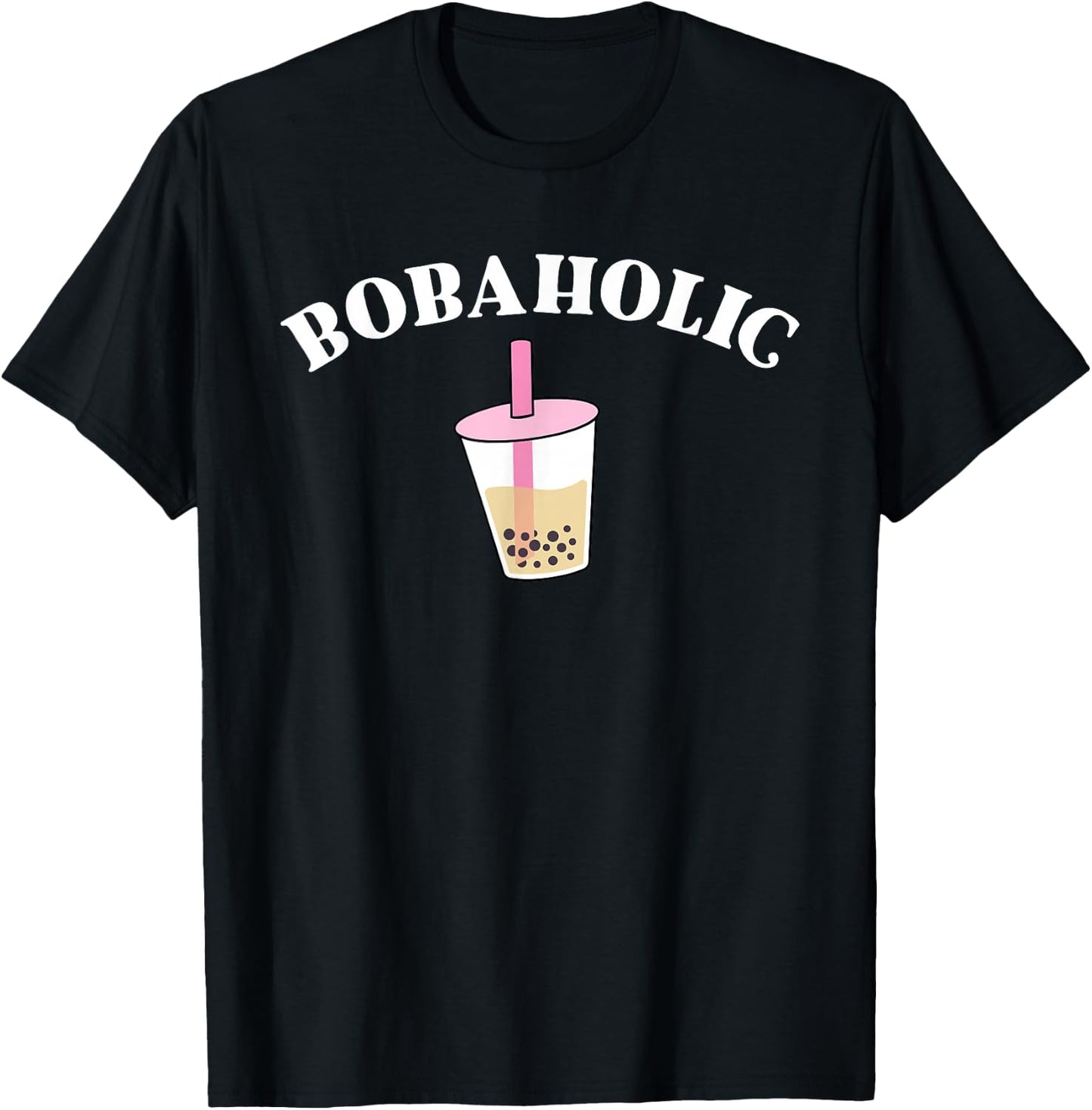 Bobaholic Funny Bubble Tea Shirts Women Boba Tea Kids Gift T-Shirt - T-Shirt | Black