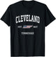 Cleveland Tennessee TN Vintage American Flag Sports Design Kids Men T-Shirt - T-Shirt | Black
