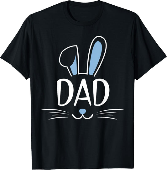 Dad Bunny Rabbit Face Family Group Easter Father's Day T-Shirt - T-Shirt | Black
