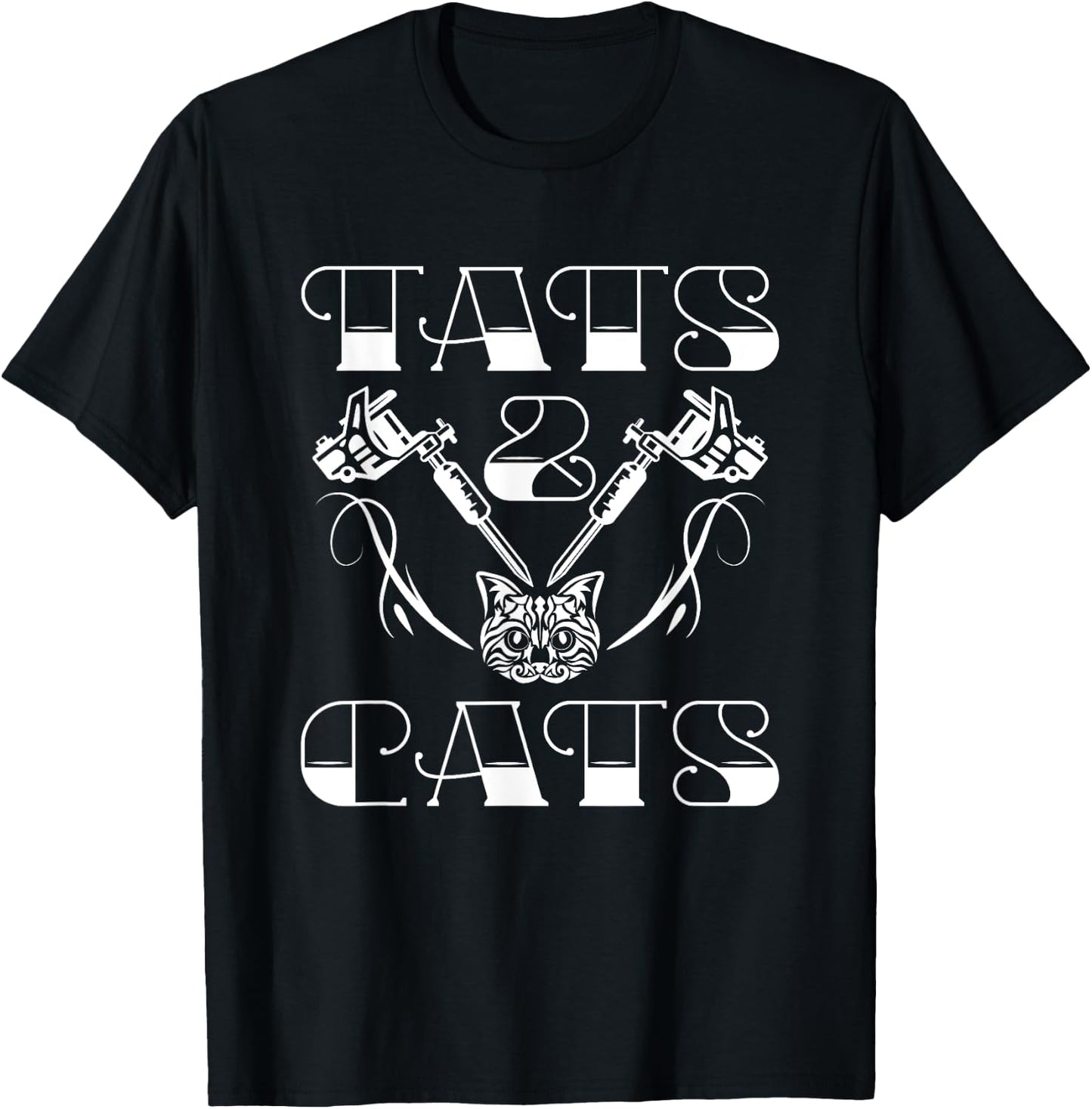 Tats And Cats Tattoo T-Shirt - T-Shirt | Black