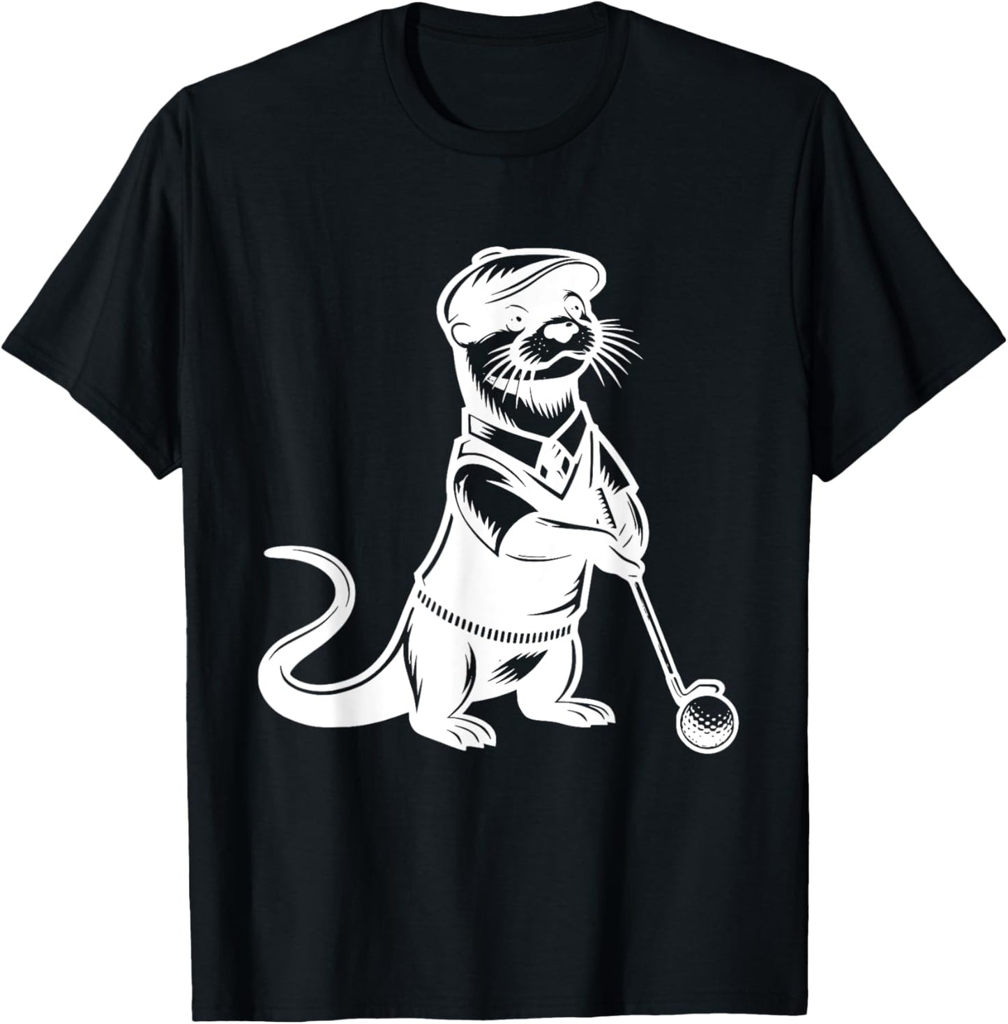 Otter Golf Funny Golfer Golfing Sports T-Shirt - T-Shirt | Black