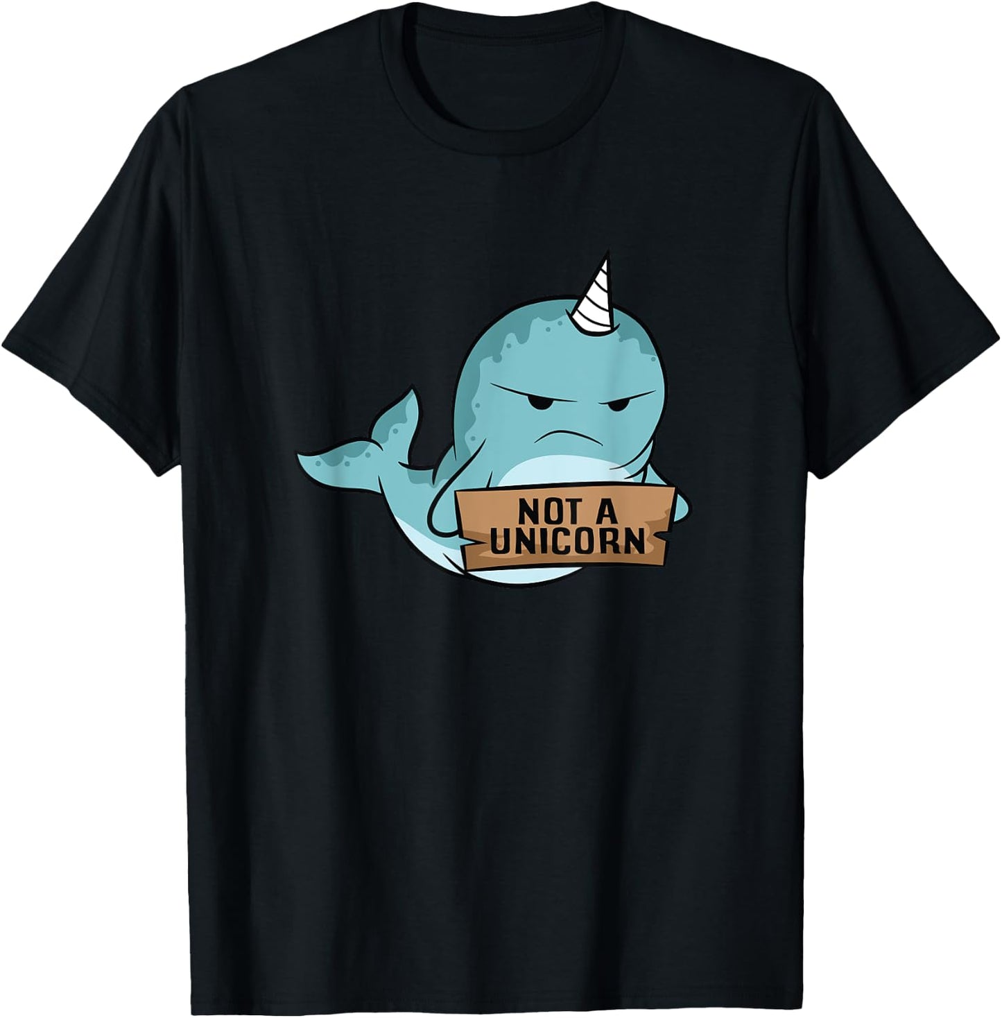 Narwhal Not A Unicorn Cute Narwhale T-Shirt - T-Shirt | Black