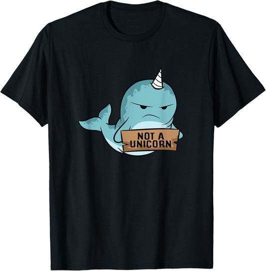 Narwhal Not A Unicorn Cute Narwhale T-Shirt - T-Shirt | Black