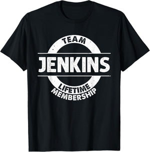 JENKINS Gift Funny Surname Family Tree Birthday Reunion Idea T-Shirt - T-Shirt | Black