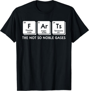 Farts The Not So Noble Gases Periodic Table Science Nerd T-Shirt - T-Shirt | Black