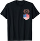 America Flag Boykin Spaniel Dog In Pocket T-Shirt - T-Shirt | Black