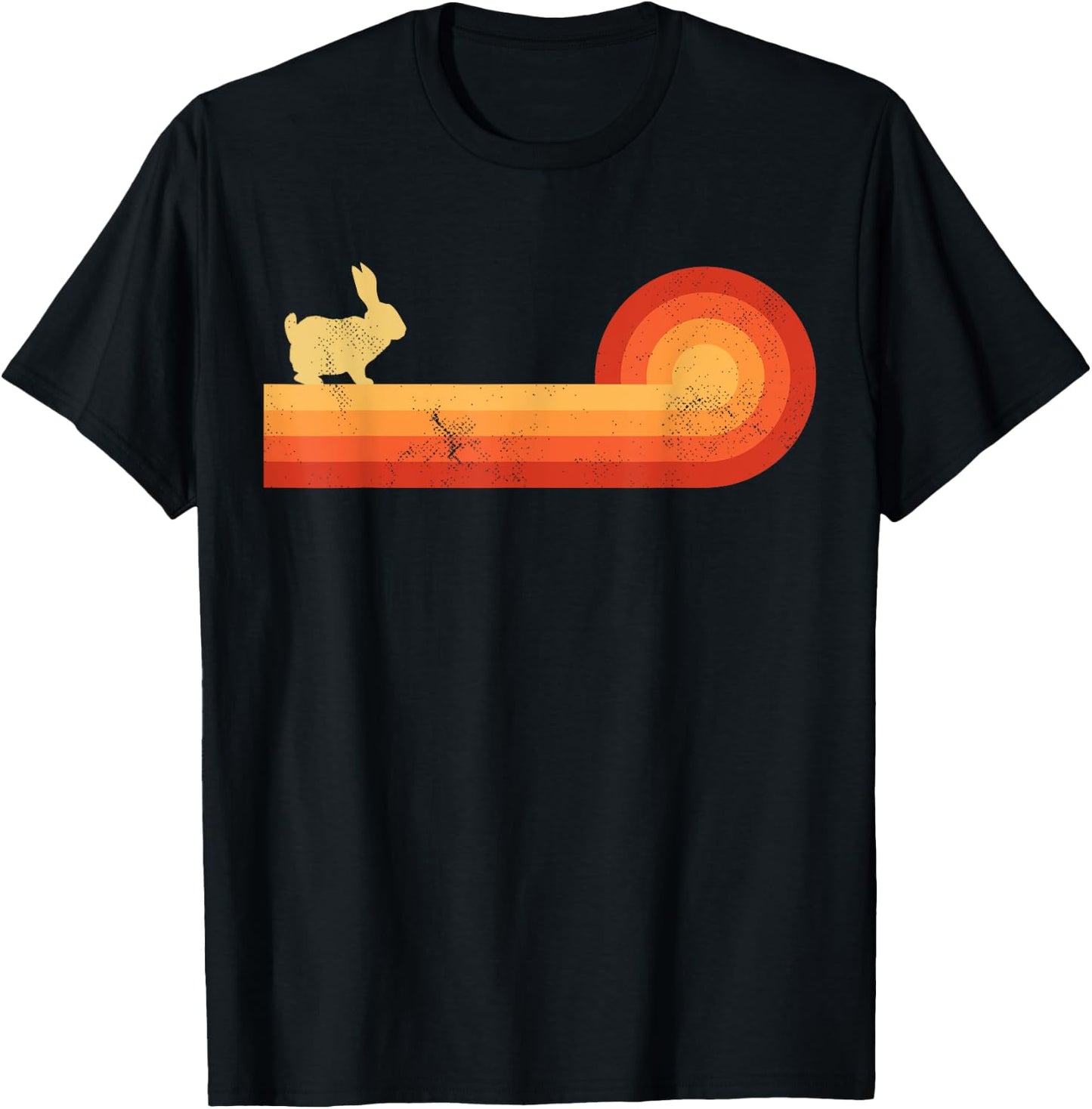 Bunny Retro Vintage Style 60s 70s Men Women Gifts Rabbit T-Shirt - T-Shirt | Black