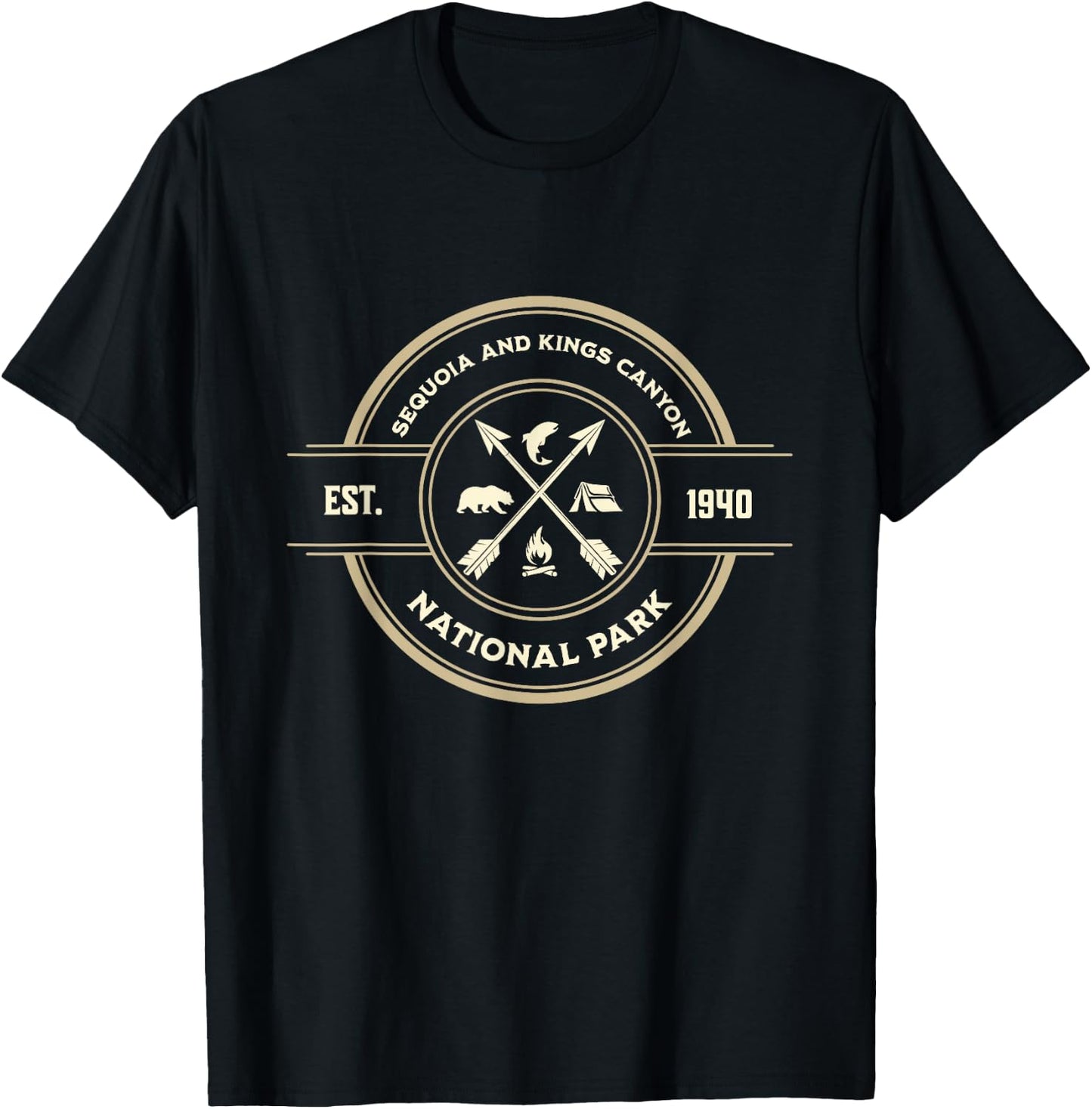 Sequoia and Kings Canyon National Park Adventure Nature T-Shirt - T-Shirt | Black