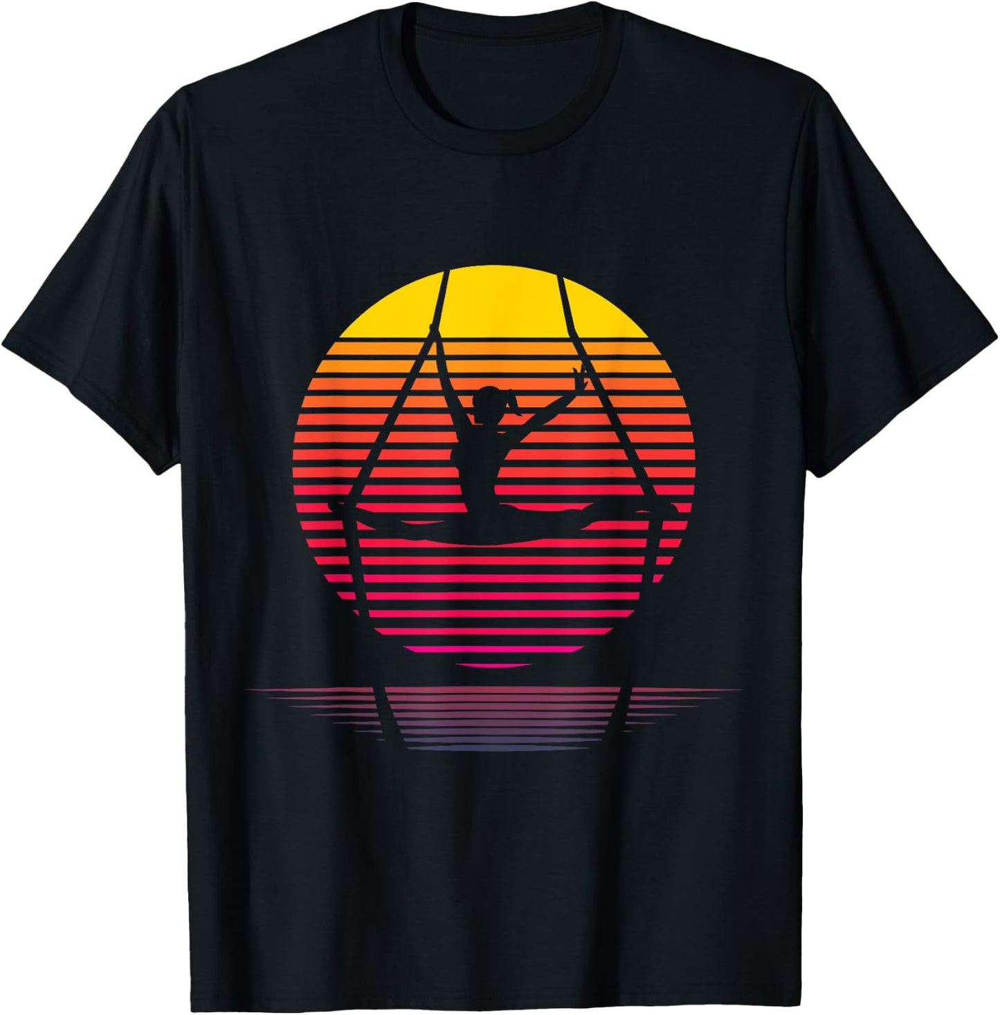 Aerial Yoga Silhouette Lover Gift Aerialist Yogi Dance Gifts T-Shirt - T-Shirt | Black