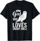Snowy Owl Bird Animal T-Shirt - T-Shirt | Black