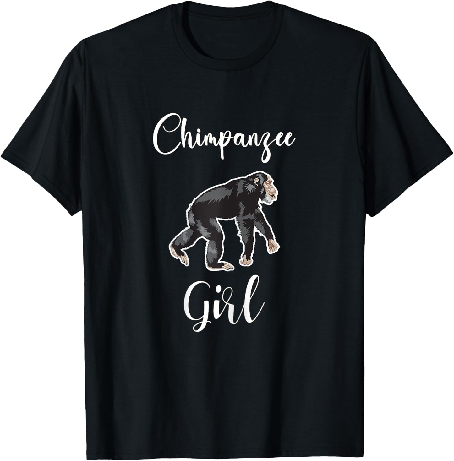 Chimpanzee Girl Shirt Monkey Chimpanzee Lover I Love Chimps T-Shirt - T-Shirt | Black