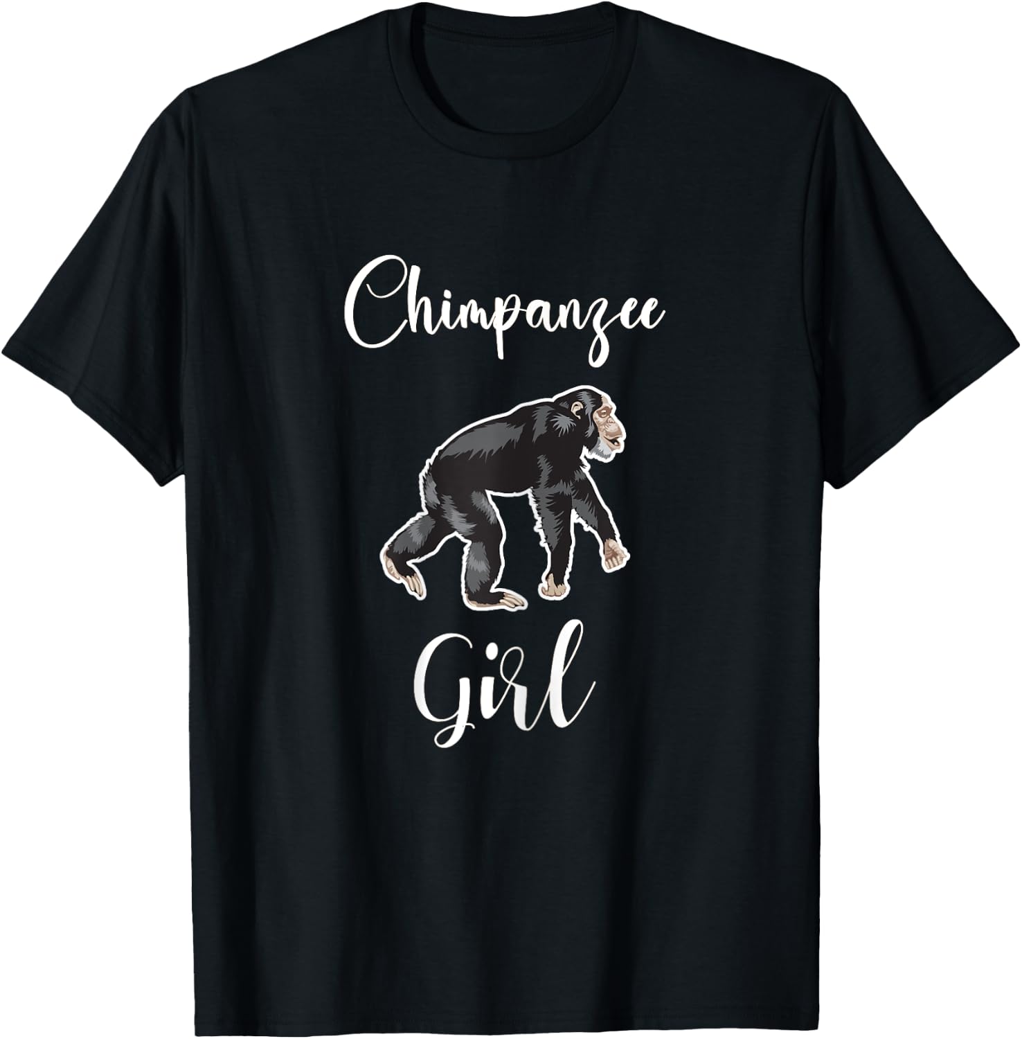Chimpanzee Girl Shirt Monkey Chimpanzee Lover I Love Chimps T-Shirt - T-Shirt | Black
