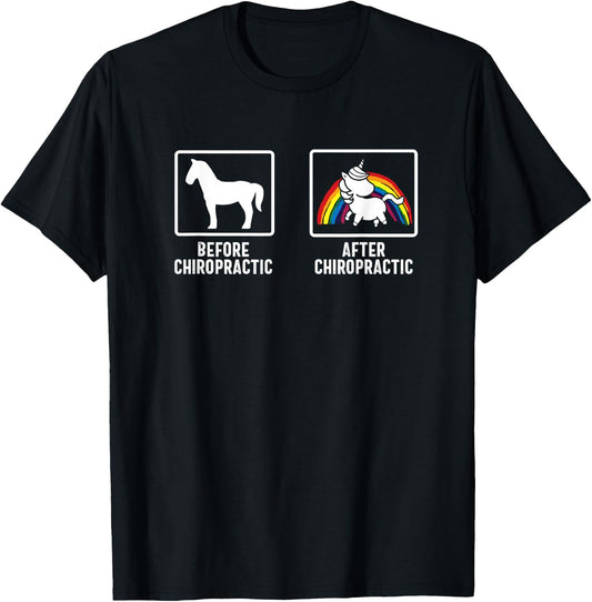 Chiropractor Unicorn Chiropractic Assistant Therapy T-Shirt - T-Shirt | Black