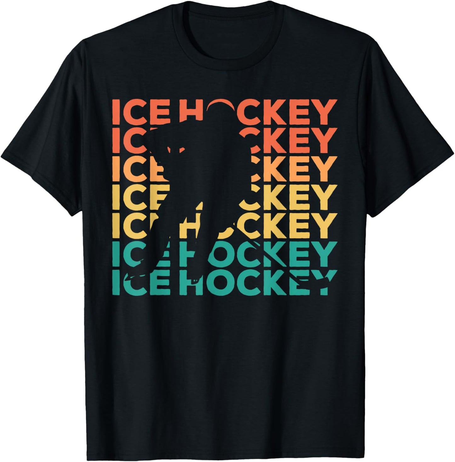 Retro Vintage Ice Hockey Gift Ice Hockey Players T-Shirt - T-Shirt | Black