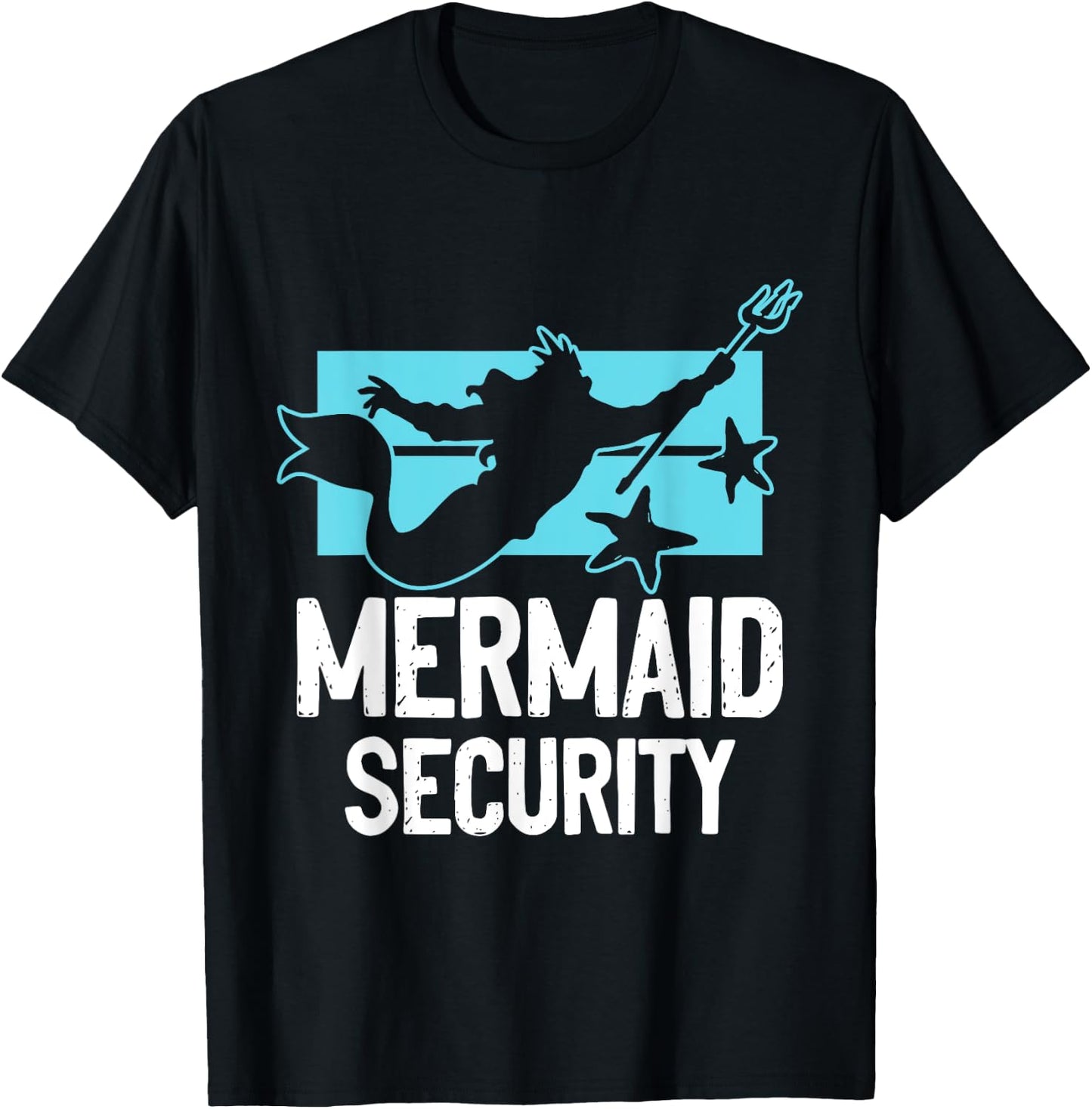 Mermaid Security - Merman Mermaid Party Swimming Sea Waves T-Shirt - T-Shirt | Black