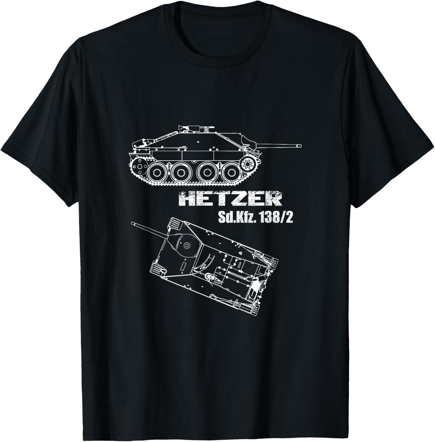 Tank destroyer Hetzer Sd.Kfz. 138/2 German Wehrmacht WW 2 T-Shirt - T-Shirt | Black