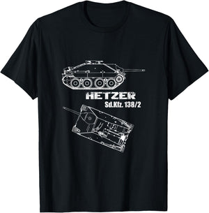 Tank destroyer Hetzer Sd.Kfz. 138/2 German Wehrmacht WW 2 T-Shirt - T-Shirt | Black