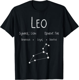 Vintage Distressed Leo Symbol Zodiac Sign Birthday Gift T-Shirt - T-Shirt | Black