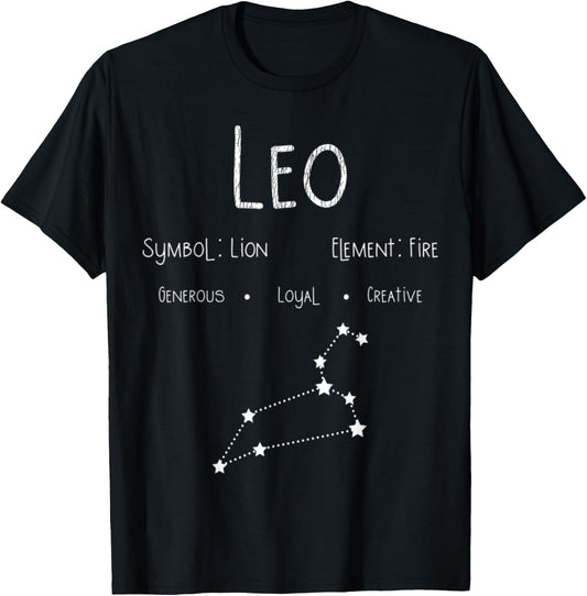 Vintage Distressed Leo Symbol Zodiac Sign Birthday Gift T-Shirt - T-Shirt | Black