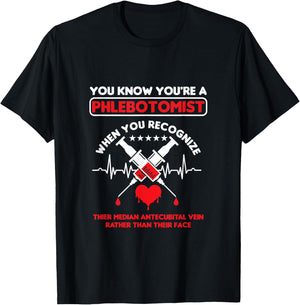 Syringe Phlebotomist Phlebotomy Doctor Heart Pulse Gift T-Shirt - T-Shirt | Black