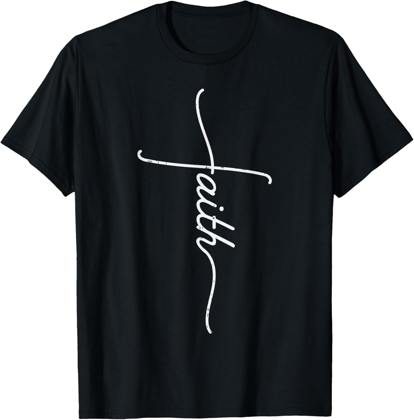Faith Christian Cross Jesus Catholic Religion God Faith Gift T-Shirt - T-Shirt | Black