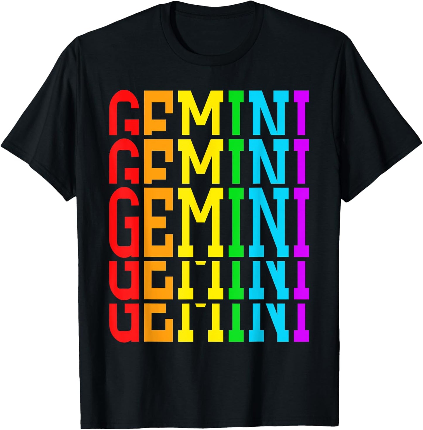 Team Gemini June Girl Horoscope Gemini May King Rainbow T-Shirt - T-Shirt | Black
