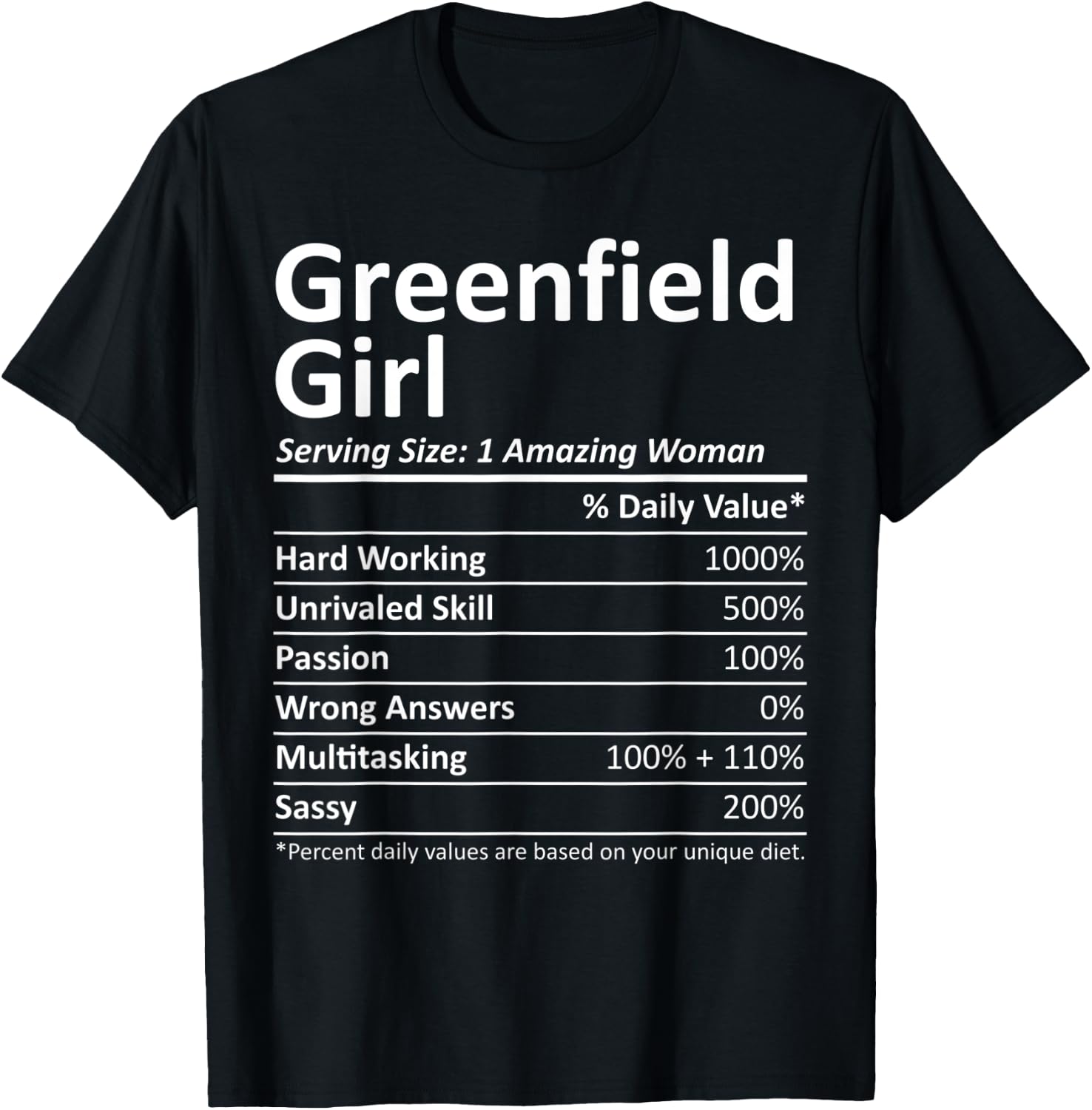 GREENFIELD GIRL IN INDIANA Funny City Home Roots USA Gift T-Shirt - T-Shirt | Black