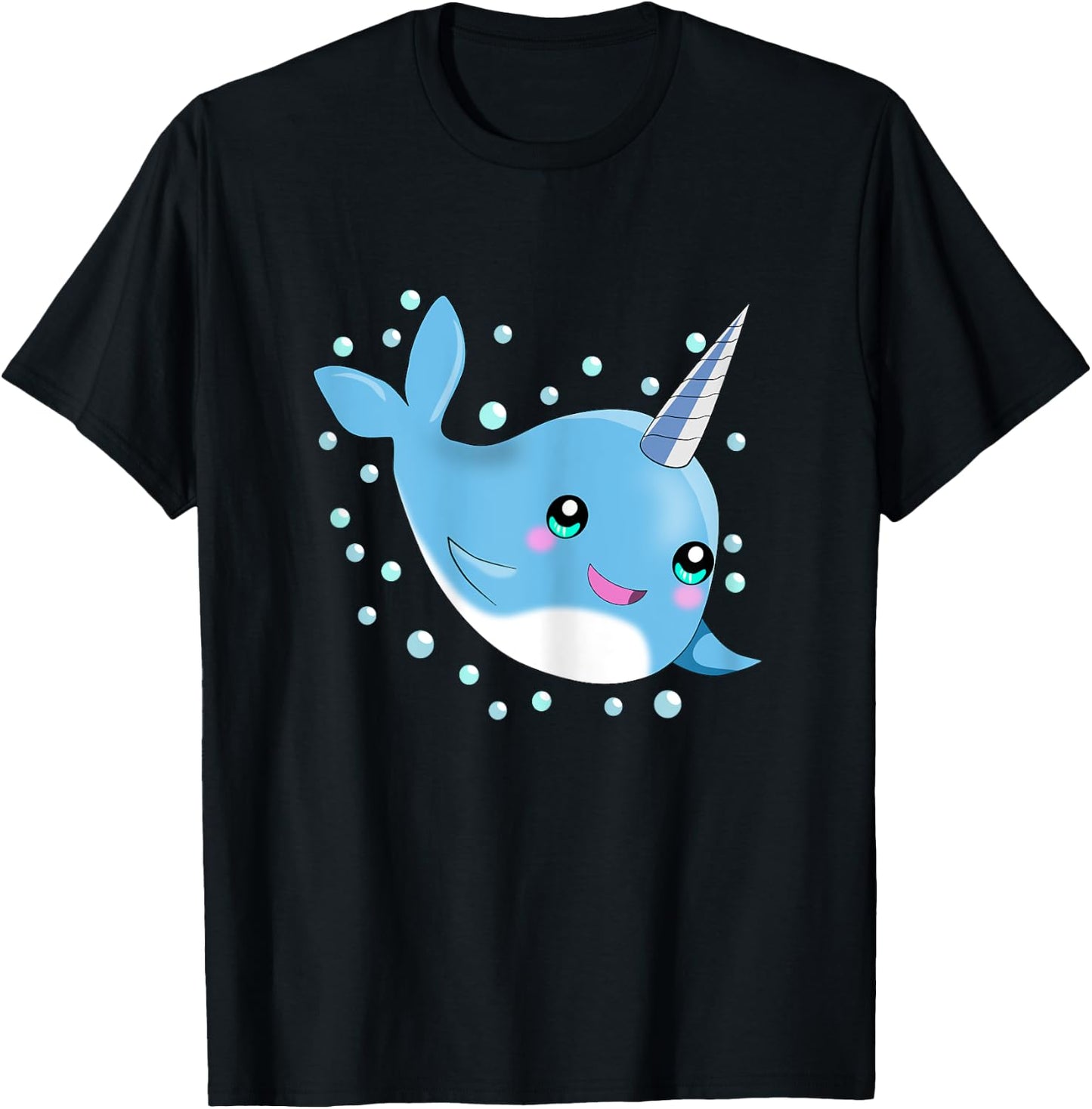 Sea Animal Lover Gift Kids Boys Girls Cute Baby Narwhal T-Shirt - T-Shirt | Black