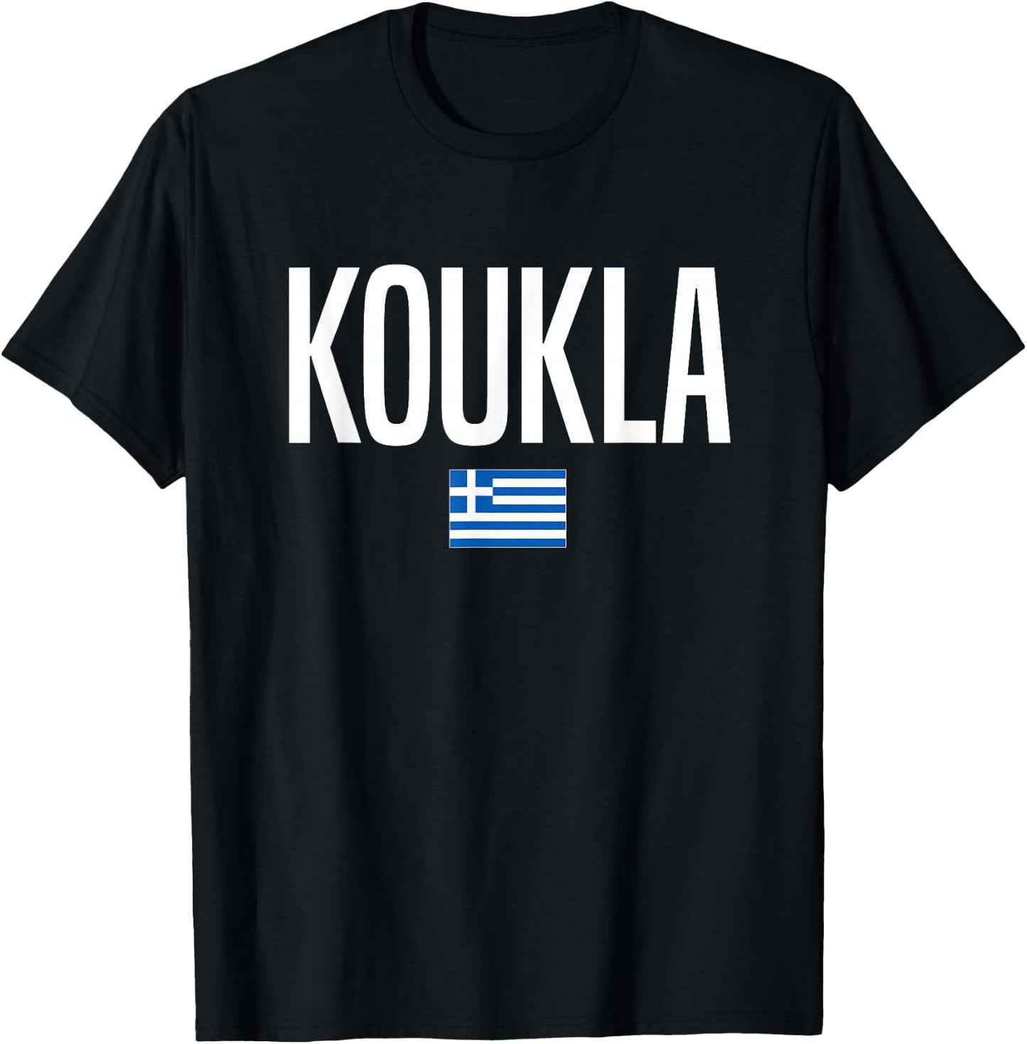 Greek Phrases Gifts Co. Koukla in Greek Greece - -Adults, Black, Small, Short Sleeve, Crew Collar, Modern, Quick Dry, Spring T-Shirt - T-Shirt | Black
