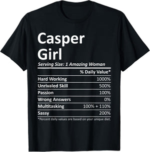 CASPER GIRL WY WYOMING Funny City Home Roots USA Gift T-Shirt - T-Shirt | Black